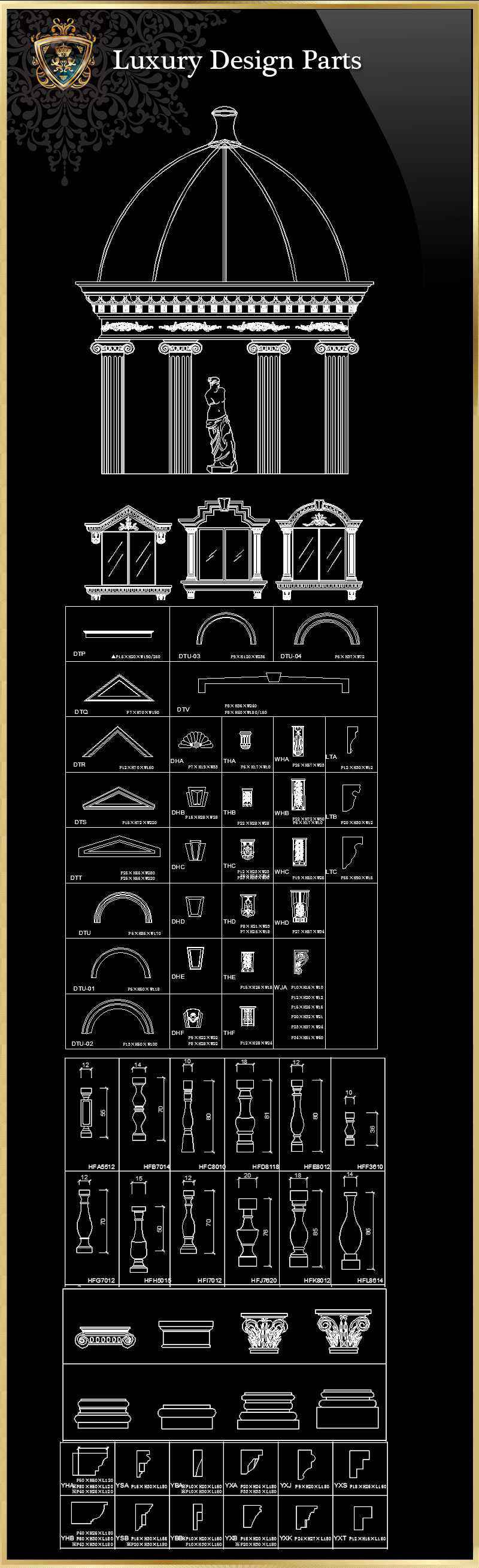 ★【Luxury Design Parts 1】Luxury home, Luxury Villas, Luxury Palace, Architecture Ornamental Parts, Decorative Inserts & Accessories, Handrail & Stairway Parts, Outdoor House Accessories, Euro Architectural Components, Arcade