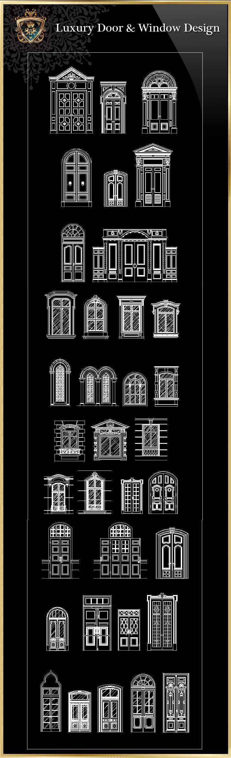 ★【Luxury Door & Window】Luxury home, Luxury Villas, Luxury Palace, Architecture Ornamental Parts, Decorative Inserts & Accessories, Handrail & Stairway Parts, Outdoor House Accessories, Euro Architectural Components, Arcade