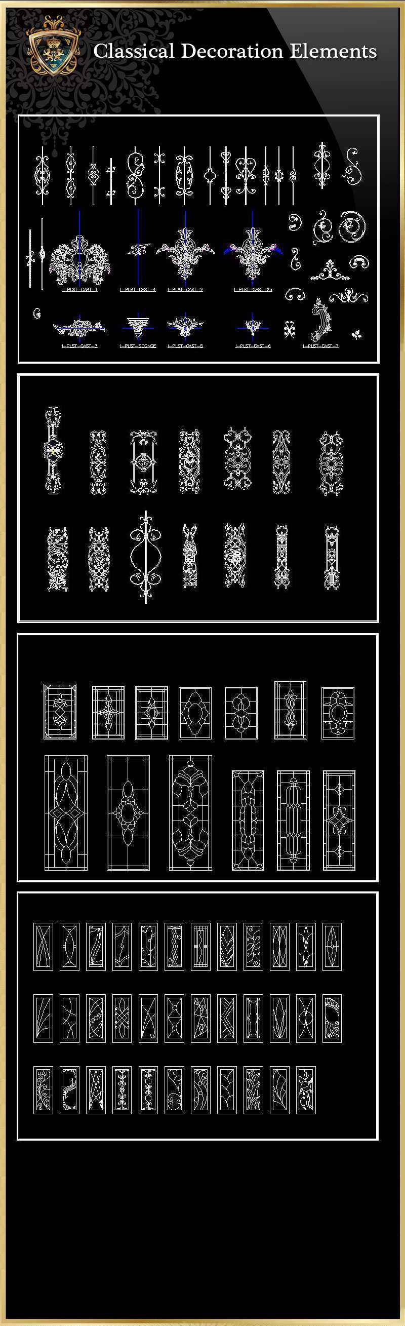 ★【Classical Decoration Elements 02】Luxury home, Luxury Villas, Luxury Palace, Architecture Ornamental Parts, Decorative Inserts & Accessories, Handrail & Stairway Parts, Outdoor House Accessories, Euro Architectural Components, Arcade