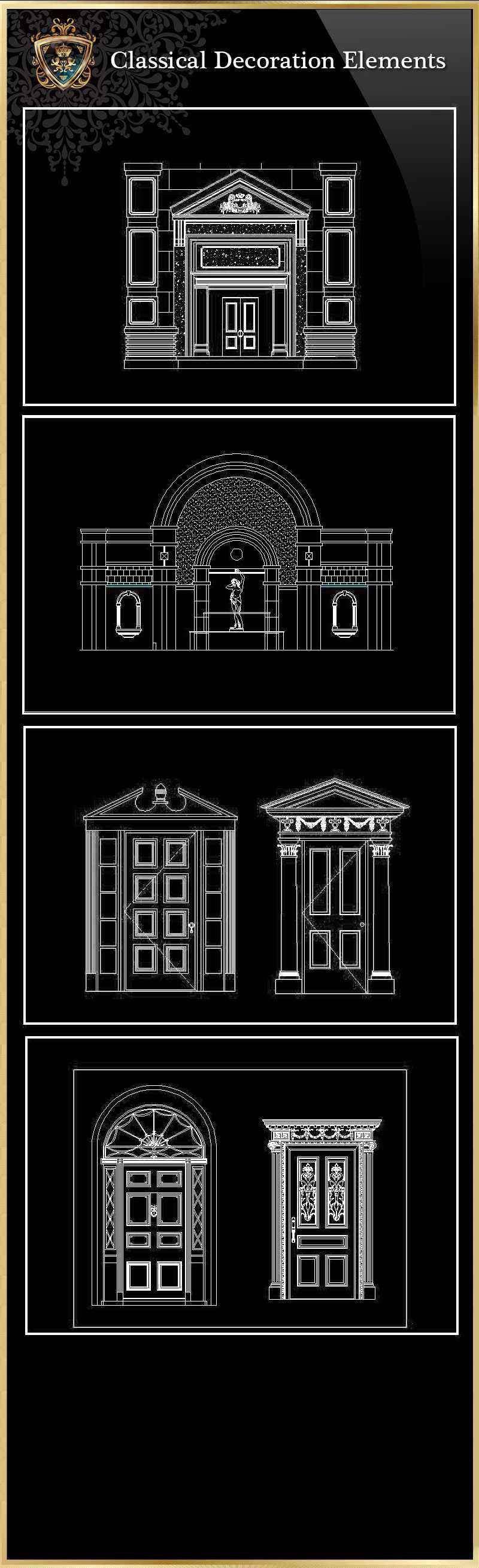 ★【Classical Decoration Elements 04】Luxury home, Luxury Villas, Luxury Palace, Architecture Ornamental Parts, Decorative Inserts & Accessories, Handrail & Stairway Parts, Outdoor House Accessories, Euro Architectural Components, Arcade