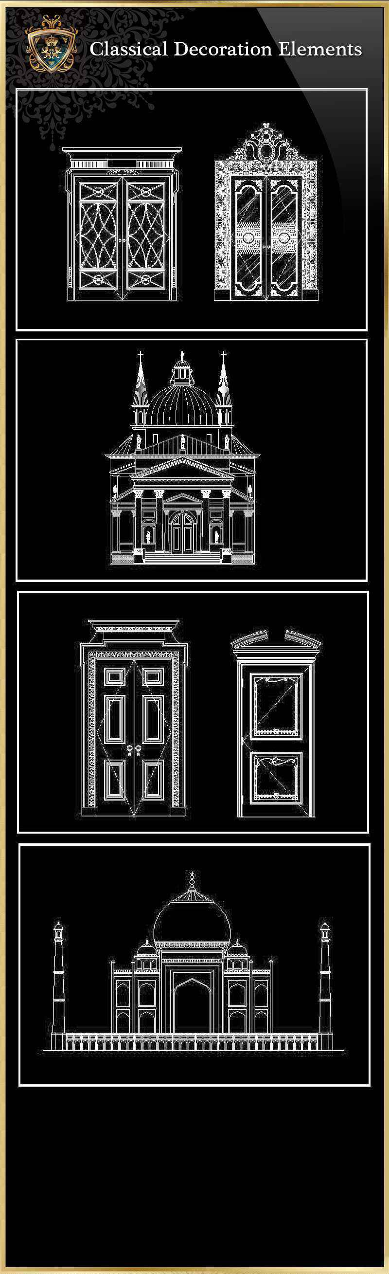 ★【Classical Decoration Elements 04】Luxury home, Luxury Villas, Luxury Palace, Architecture Ornamental Parts, Decorative Inserts & Accessories, Handrail & Stairway Parts, Outdoor House Accessories, Euro Architectural Components, Arcade