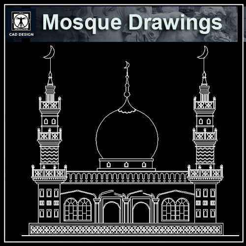 Mosque plan,elevation,details drawings 