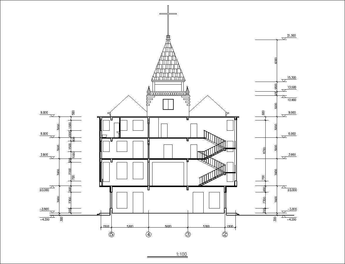 Church plan,elevation,details drawings 