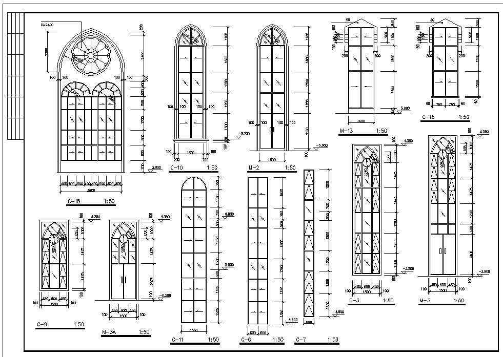 Church plan,elevation,details drawings 