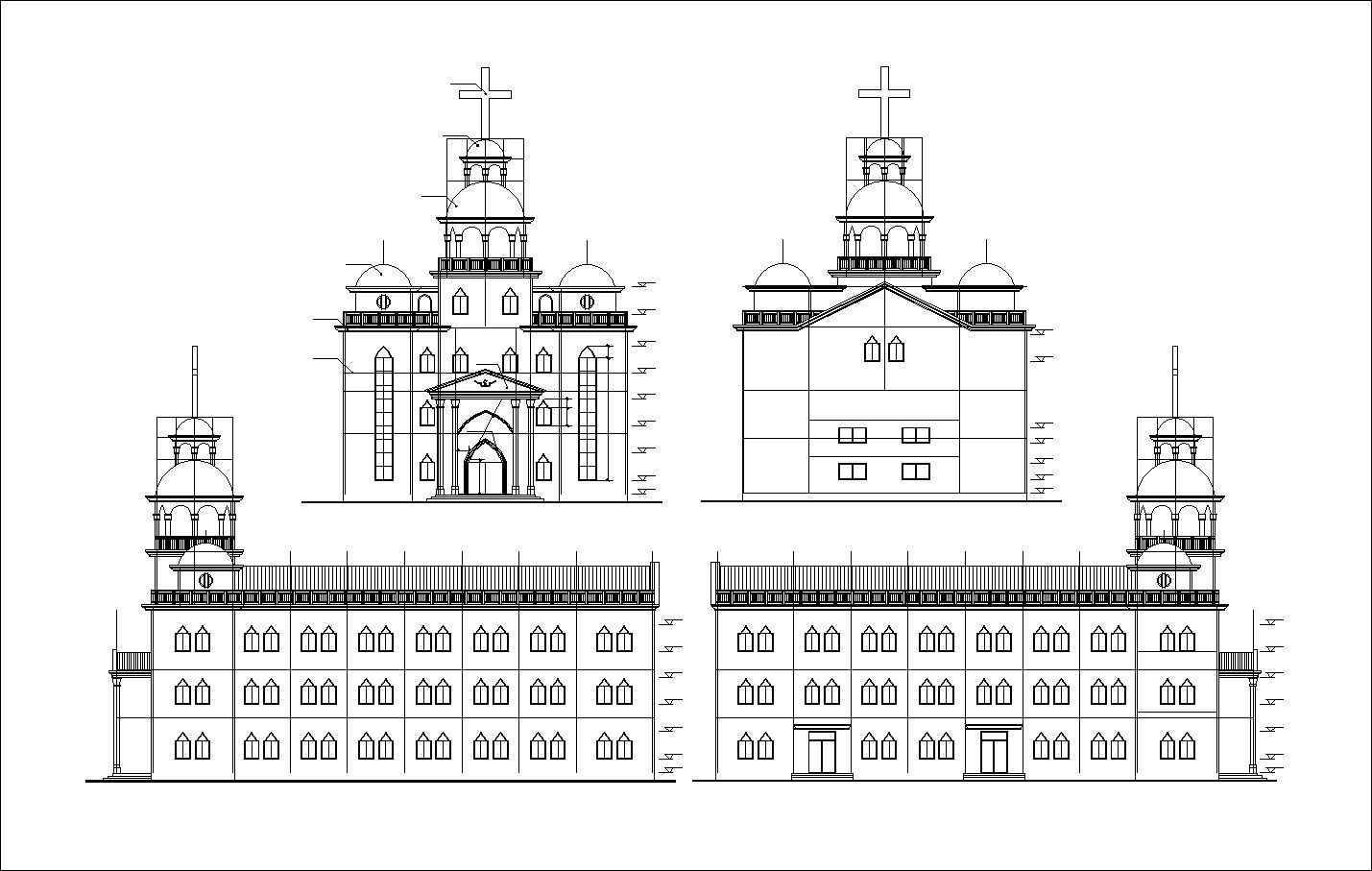 Church plan,elevation,details drawings 