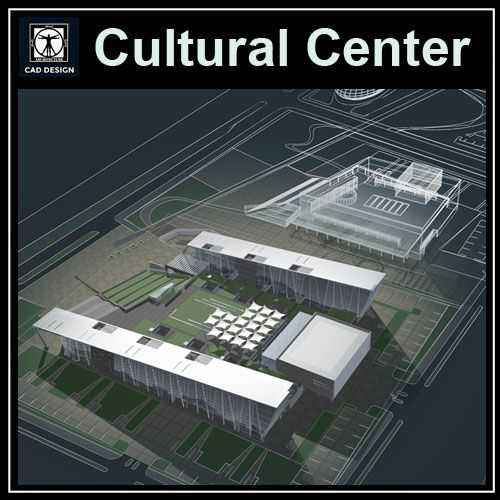  Culture Center Floor Plans and Drawings-Elevations, Design  concept, and Details