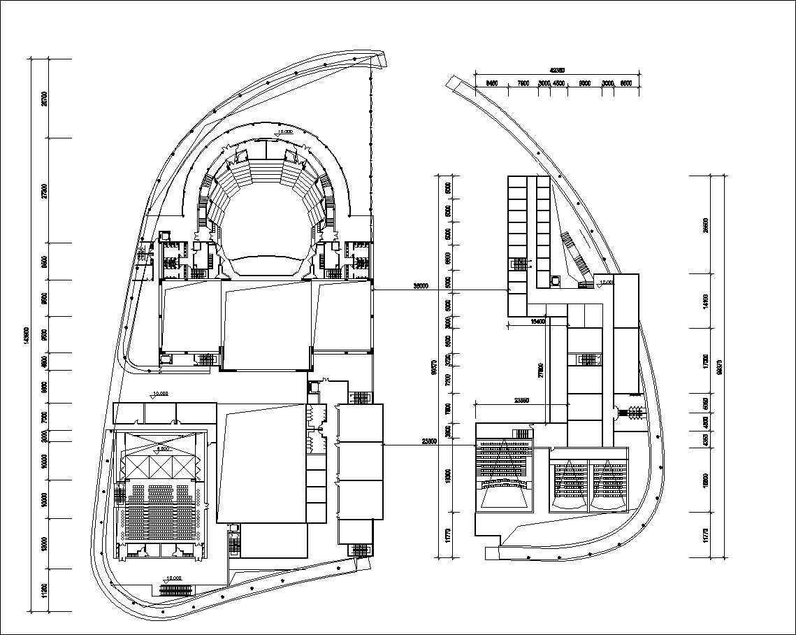  Culture Center Floor Plans and Drawings-Elevations, Design  concept, and Details