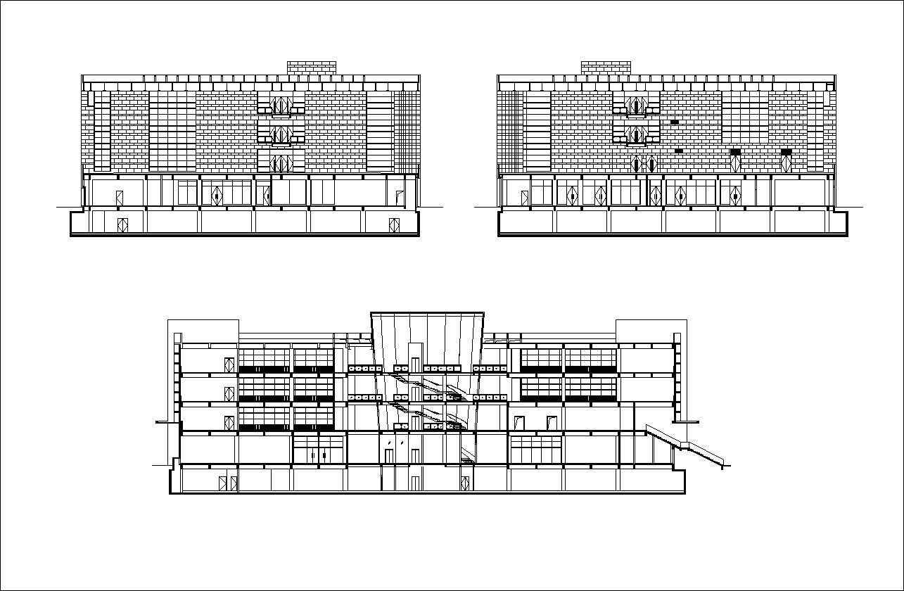  Culture Center Floor Plans and Drawings-Elevations, Design  concept, and Details