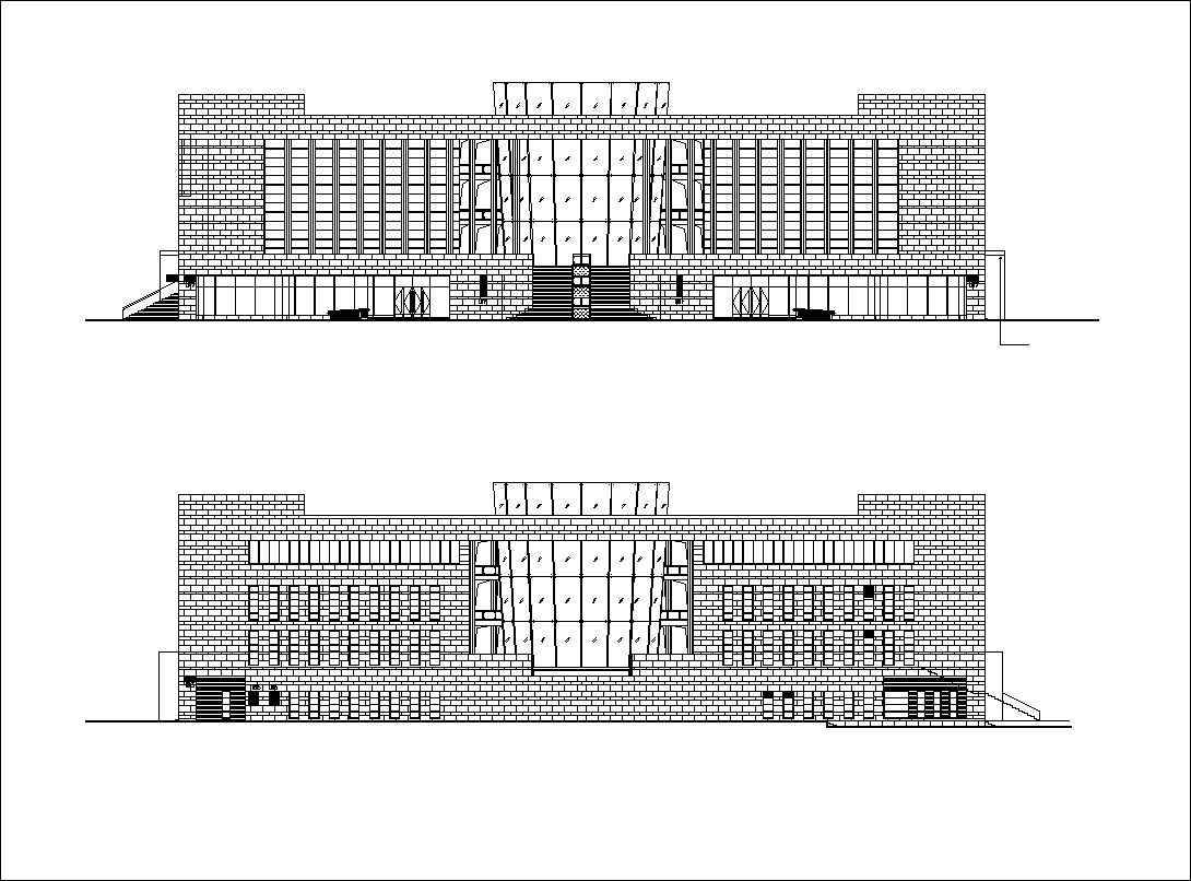  Culture Center Floor Plans and Drawings-Elevations, Design  concept, and Details