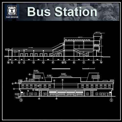  Bus Station  Floor Plans and Drawings-Elevations, Design  concept, and Details